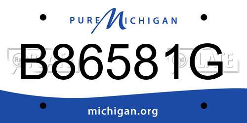 B86581G Michigan License Plate