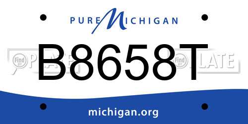 B8658T Michigan License Plate