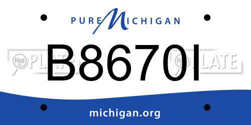 B8670I Michigan License Plate