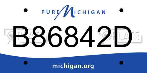 B86842D Michigan License Plate