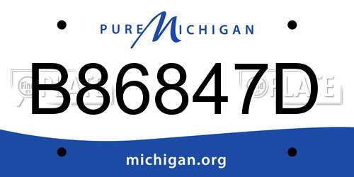 B86847D Michigan License Plate