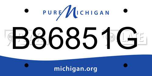 B86851G Michigan License Plate