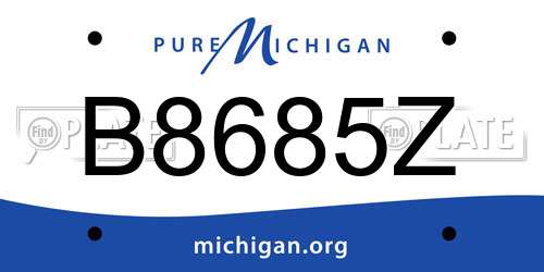 B8685Z Michigan License Plate
