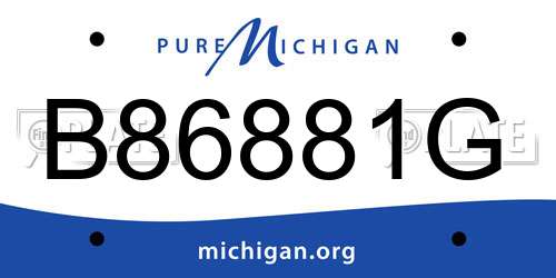 B86881G Michigan License Plate