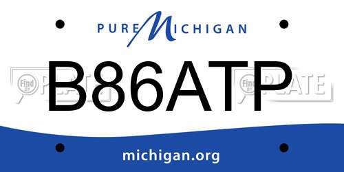 B86ATP Michigan License Plate