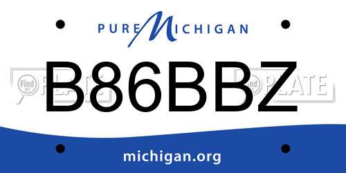 B86BBZ Michigan License Plate