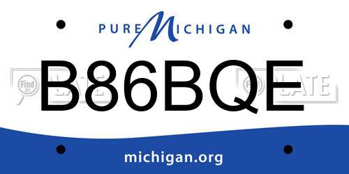 B86BQE Michigan License Plate