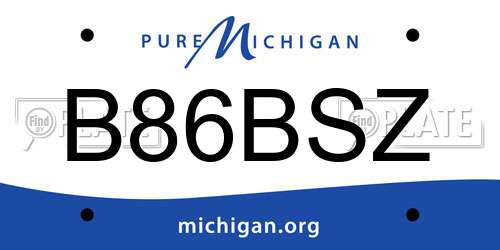 B86BSZ Michigan License Plate