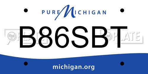 B86SBT Michigan License Plate