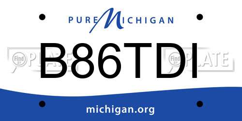 B86TDI Michigan License Plate