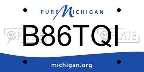 B86TQI Michigan License Plate