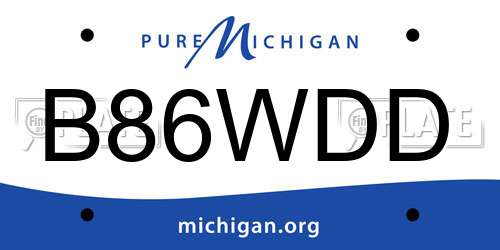 B86WDD Michigan License Plate
