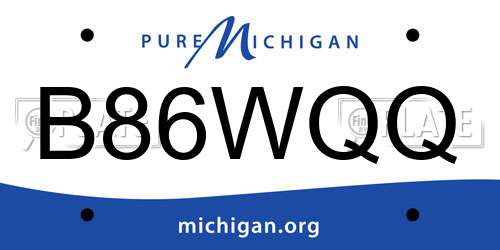 B86WQQ Michigan License Plate