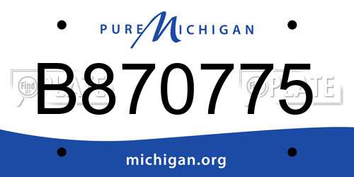 B870775 Michigan License Plate