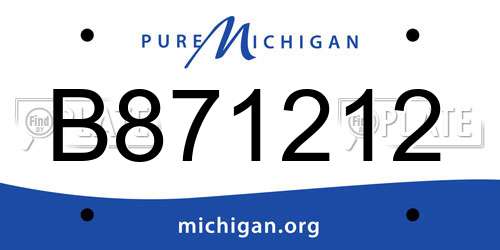 B871212 Michigan License Plate