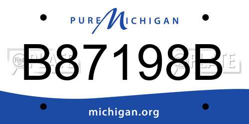 B87198B Michigan License Plate