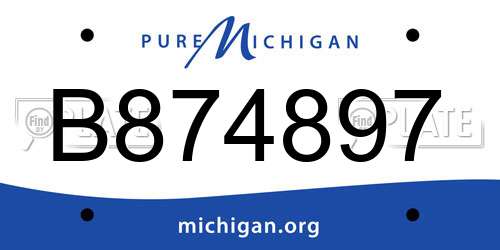 B874897 Michigan License Plate