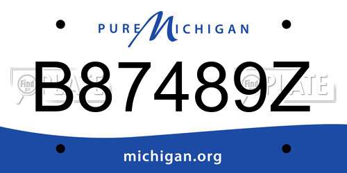 B87489Z Michigan License Plate