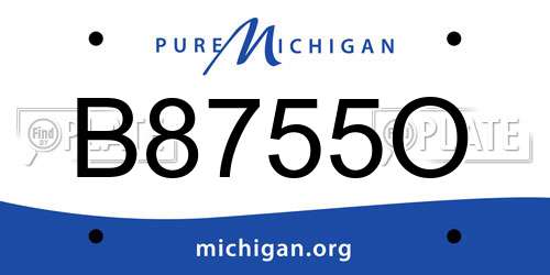 B8755O Michigan License Plate