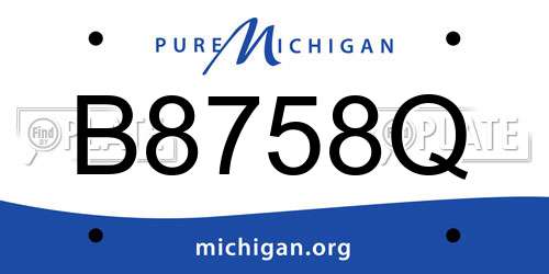 B8758Q Michigan License Plate
