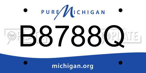 B8788Q Michigan License Plate