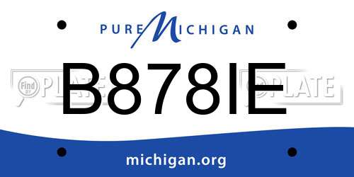 B878IE Michigan License Plate