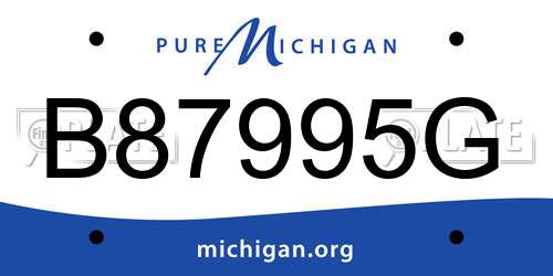 B87995G Michigan License Plate