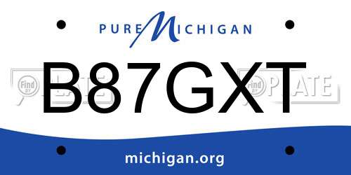 B87GXT Michigan License Plate