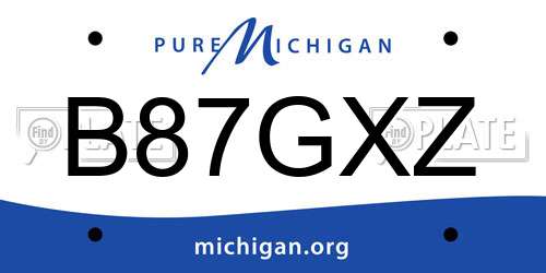 B87GXZ Michigan License Plate