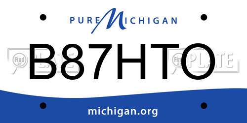 B87HTO Michigan License Plate