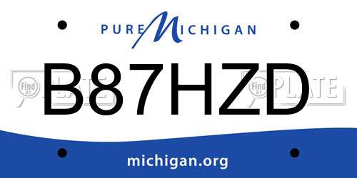 B87HZD Michigan License Plate