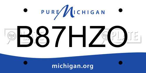 B87HZO Michigan License Plate
