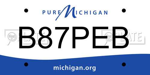 B87PEB Michigan License Plate