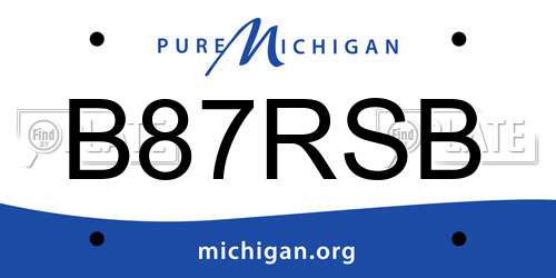 B87RSB Michigan License Plate