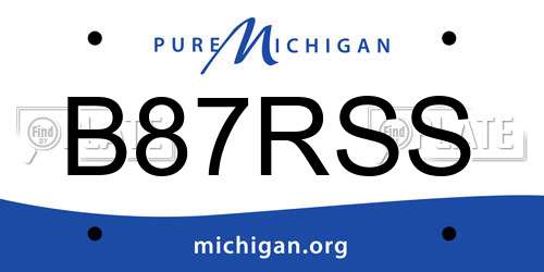 B87RSS Michigan License Plate