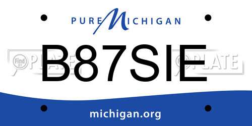 B87SIE Michigan License Plate