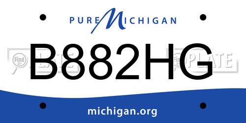 B882HG Michigan License Plate