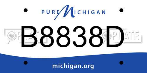 B8838D Michigan License Plate