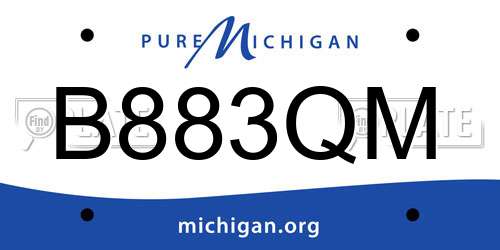 B883QM Michigan License Plate