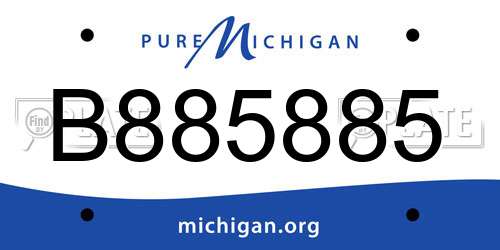 B885885 Michigan License Plate