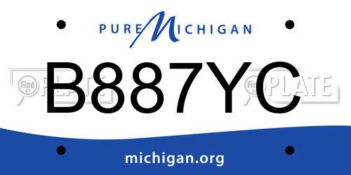 B887YC Michigan License Plate