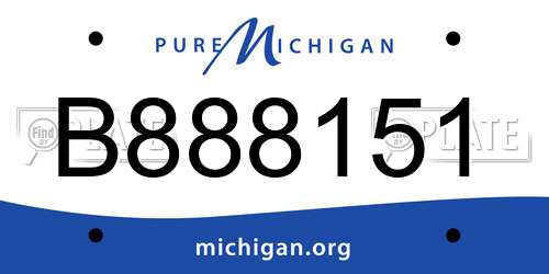 B888151 Michigan License Plate