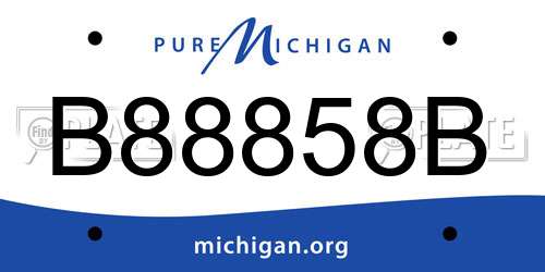 B88858B Michigan License Plate