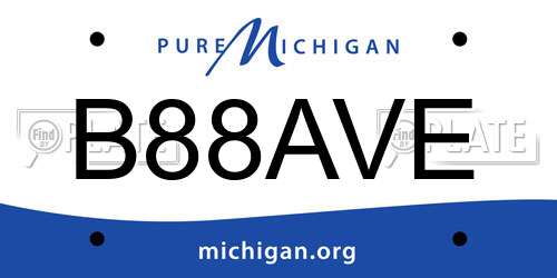 B88AVE Michigan License Plate