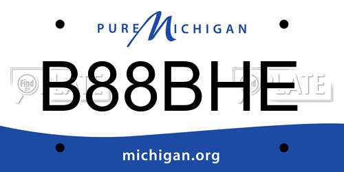 B88BHE Michigan License Plate