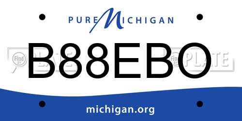 B88EBO Michigan License Plate