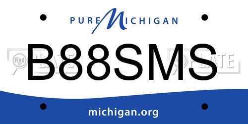 B88SMS Michigan License Plate
