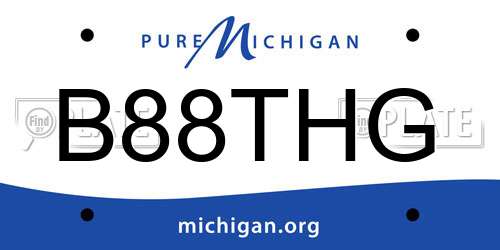 B88THG Michigan License Plate