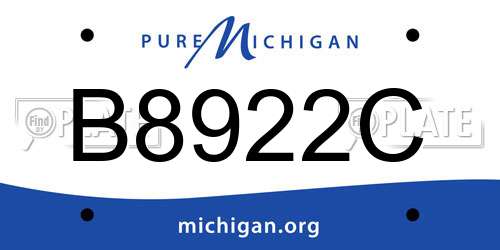 B8922C Michigan License Plate