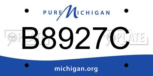 B8927C Michigan License Plate